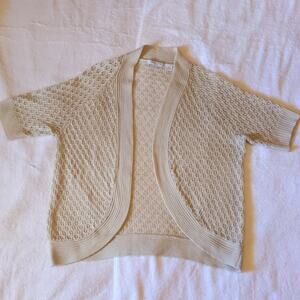 Liz Claiborne Woman Tan Crochet Open Cardigan Cover Up 1x